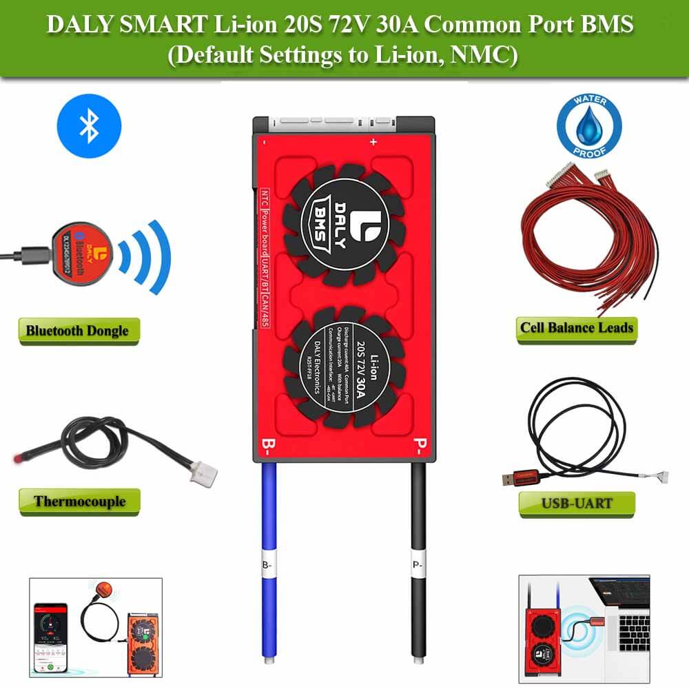 DALY Smart BMS 20S 72V 30A Lithium Ion Battery Protection Module BMS