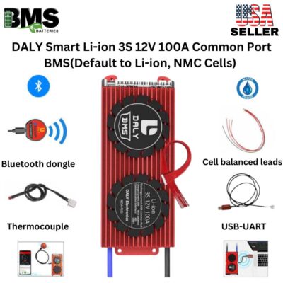 DALY Smart BMS 3S 12V 100A Lithium ion Battery Protection Module.