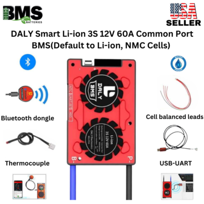 DALY Smart BMS 3S 12V 60A Lithium ion Battery Protection Module.