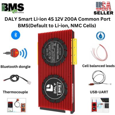 DALY Smart BMS 4S 12V 200A Lithium ion Battery Protection Module.