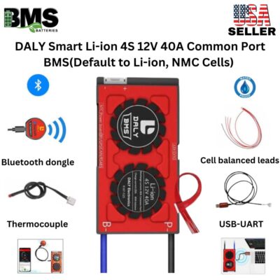 DALY Smart BMS 4S 12V 40A Lithium ion Battery Protection Module.