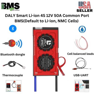 DALY Smart BMS 4S 12V 50A Lithium ion Battery Protection Module.