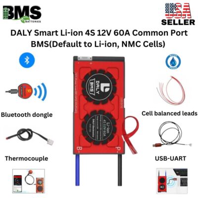 DALY Smart BMS 4S 12V 60A Lithium ion Battery Protection Module.