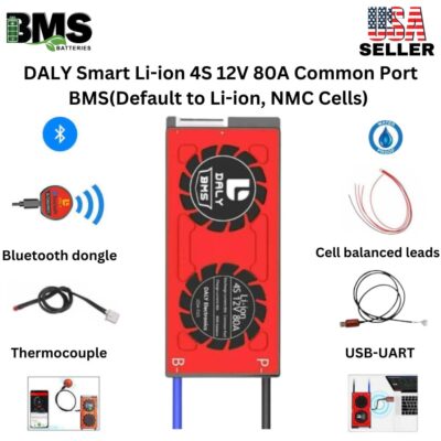 DALY Smart BMS 4S 12V 80A Lithium ion Battery Protection Module.