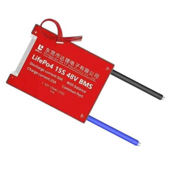 DALY BMS 15S 48V LiFePo4 50A Common Port Battery protection module.