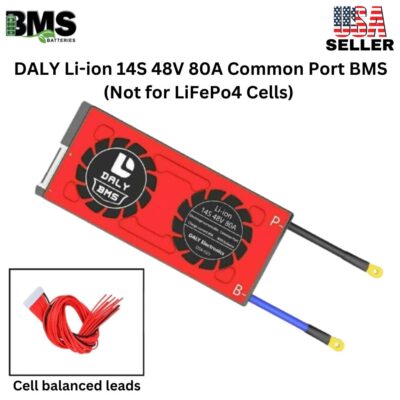 DALY BMS 14S 48V Lithium ion 80A Common Port Battery protection module.