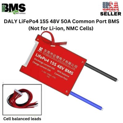DALY BMS 15S 48V LiFePo4 50A Common Port Battery protection module.