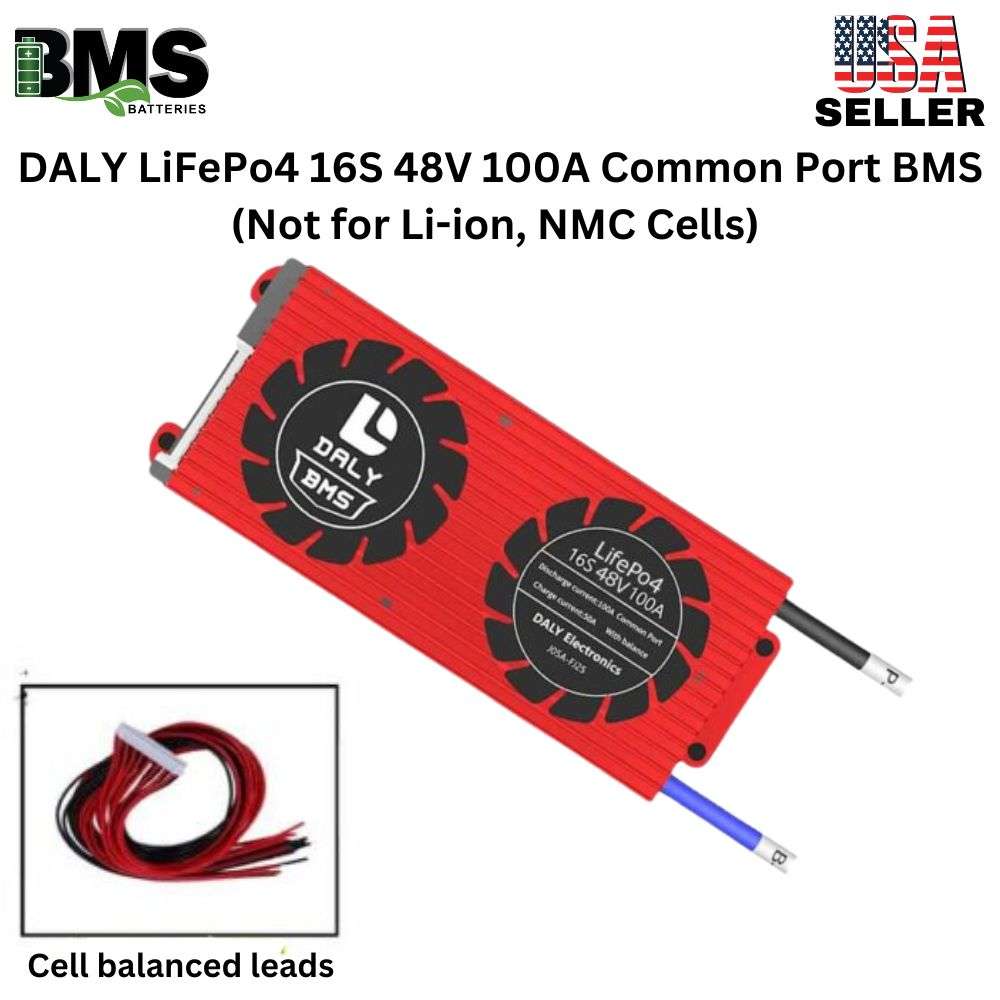 JBD 6S-16S 24V-48V 100A Smart BMS Li-ion LiFePo4 w/ Balancer +