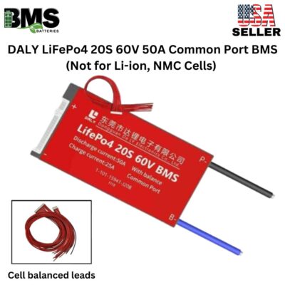 DALY BMS 20S 60V LiFePo4 50A Common Port Battery protection module.