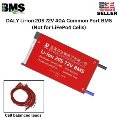 DALY BMS 20S 72V Lithium ion 40A Common Port Battery protection module.