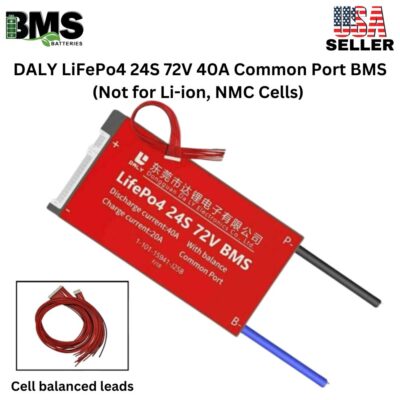 DALY BMS 24S 72V LiFePo4 40A Common Port Battery protection module