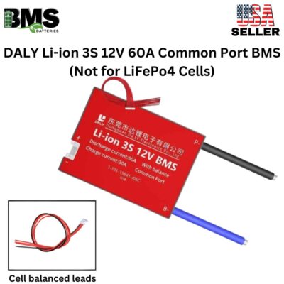 DALY BMS 3S 12V Lithium ion 60A Common Port Battery protection module