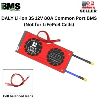 DALY BMS 3S 12V Lithium ion 80A Common Port Battery protection module