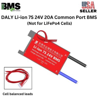 DALY BMS 7S 24V Lithium ion 20A Common Port Battery protection module.