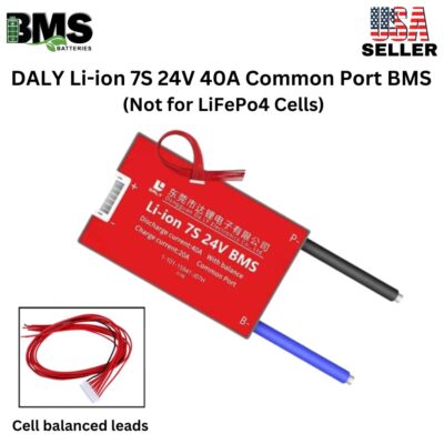 DALY BMS 7S 24V Lithium ion 40A Common Port Battery protection module.
