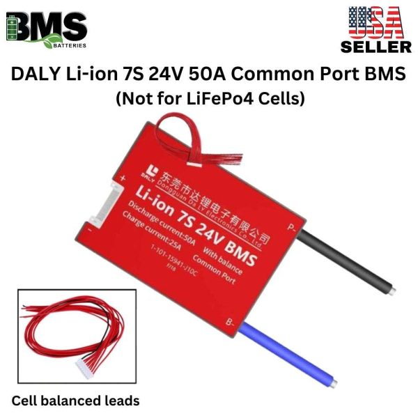 DALY BMS 7S 24V Lithium ion 50A Common Port Battery protection module.