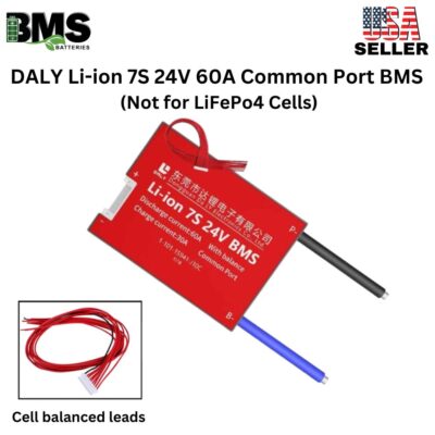 DALY BMS 7S 24V Lithium ion 60A Common Port Battery protection module.