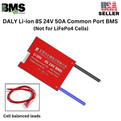 DALY BMS 8S 24V Lithium ion 50A Common Port Battery protection module.