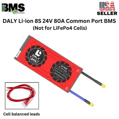 DALY BMS 8S 24V Lithium ion 80A Common Port Battery protection module.