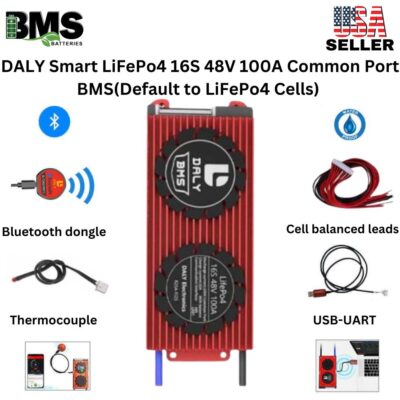 DALY Smart BMS 16S 48V 100A LiFePo4 Battery Protection Module