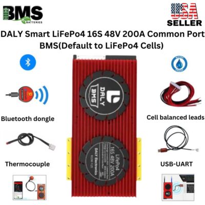 DALY Smart BMS 16S 48V 200A LiFePo4 Battery Protection Module