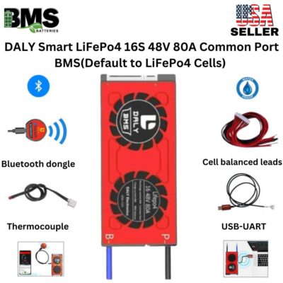 DALY Smart BMS 16S 48V 80A LiFePo4 Battery Protection Module