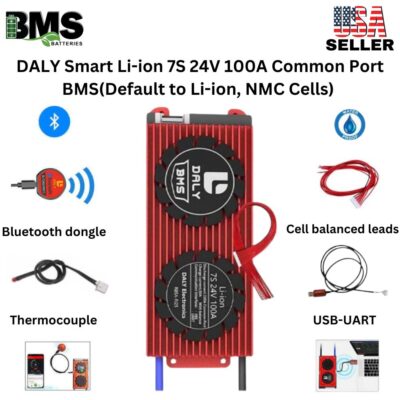 DALY Smart BMS 7S 24V 100A Lithium ion Battery Protection Module.