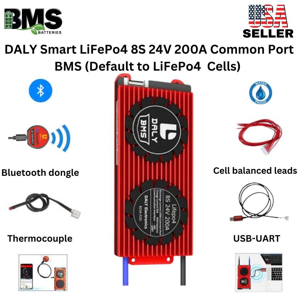DALY Smart BMS 8S 24V 200A LiFePo4 Battery Protection Module