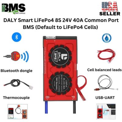 DALY Smart BMS 8S 24V 40A LiFePo4 Battery Protection Module