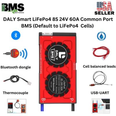 DALY Smart BMS 8S 24V 60A LiFePo4 Battery Protection Module