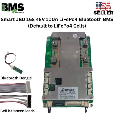 Smart Jiabaida (JBD) 16S 48V 100A LiFePo4 Common Port Battery protection module.