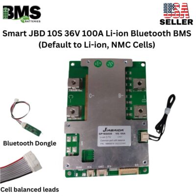 Smart Jiabaida (JBD) 10S 36V 100A Lithium ion Common Port Battery protection module.