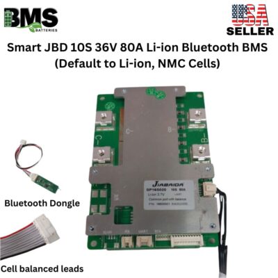 Smart Jiabaida (JBD) 10S 36V 80A Lithium ion Common Port Battery protection module.