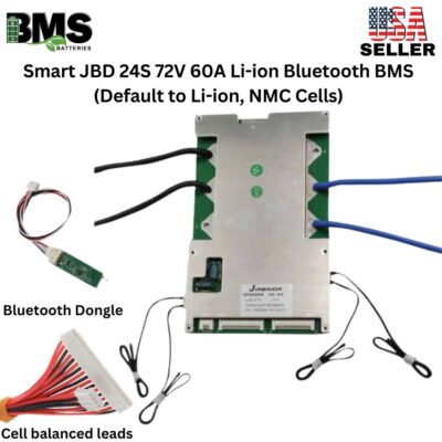 Smart Jiabaida (JBD) 24S 72V 60A Lithium ion Common Port Battery protection module.