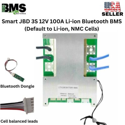 Smart Jiabaida (JBD) 3S 12V 100A Lithium ion Common Port Battery protection module.
