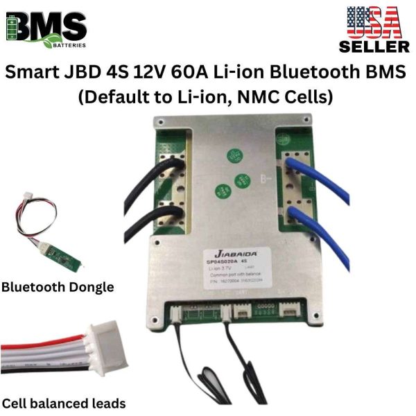 Smart Jiabaida (JBD) 4S 12V 60A Lithium ion Common Port Battery protection module.