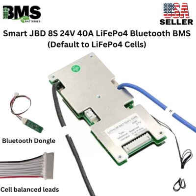 Smart Jiabaida (JBD) 8S 24V 40A LiFePo4 Common Port Battery protection module.