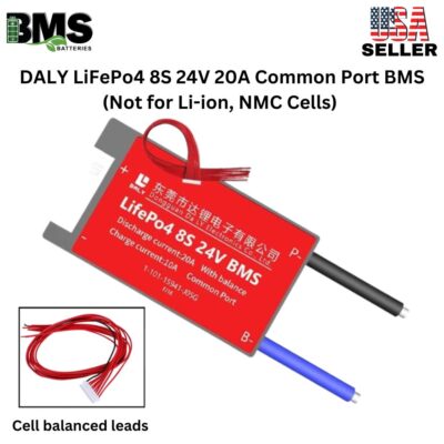 DALY BMS 8S 24V LiFePo4 20A Common Port Battery protection module