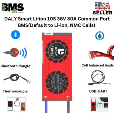DALY Smart BMS 10S 36V 80A Lithium ion Battery Protection Module.