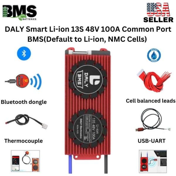 DALY Smart BMS 13S 48V 100A Lithium ion Battery Protection Module.