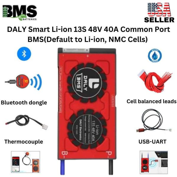 DALY Smart BMS 13S 48V 40A Lithium ion Battery Protection Module.