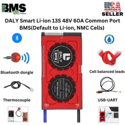 DALY Smart BMS 13S 48V 60A Lithium ion Battery Protection Module.