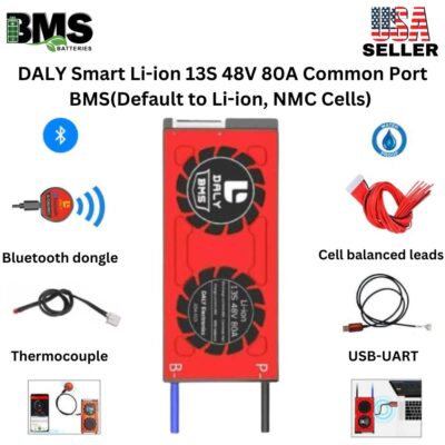 DALY Smart BMS 13S 48V 80A Lithium ion Battery Protection Module.