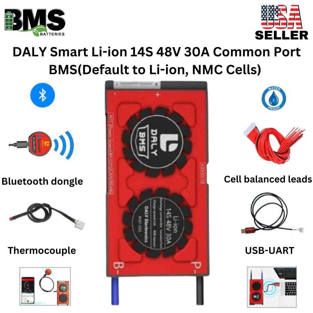 DALY Smart BMS 14S 48V 30A Lithium ion Battery Protection Module.