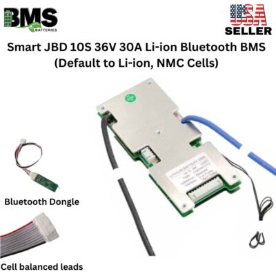 Smart Jiabaida (JBD) 10S 36V 30A Lithium ion Common Port Battery protection module.