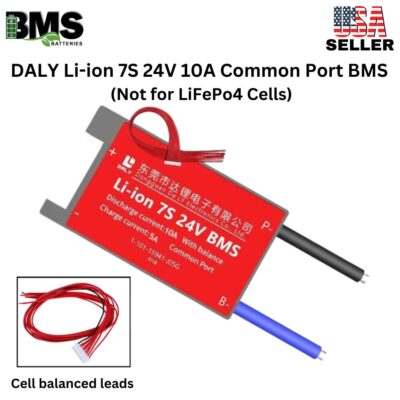 DALY BMS 7S 24V Lithium ion 10A Common Port Battery protection module.