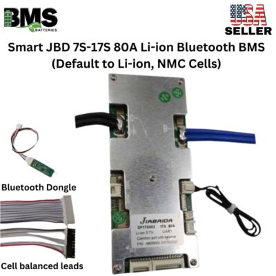 Jiabaida (JBD) Smart 7s-17s Li-ion 80A Bluetooth Universal BMS.