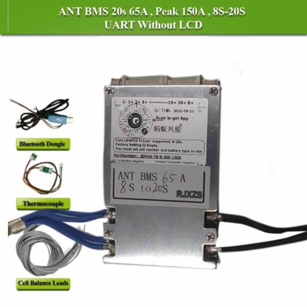 ANT BMS 20s 65A, Peak 150A, 8S-20S UART Without LCD