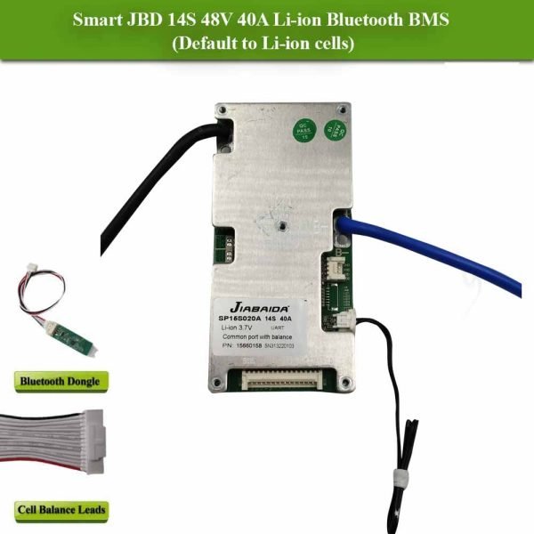 Smart Jiabaida (JBD) 14S 48V 40A Lithium Ion Common Port Battery ...