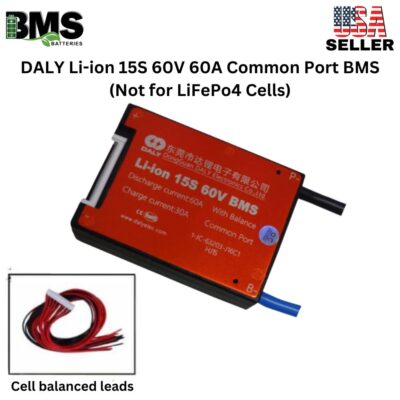 DALY BMS 15S 60V Lithium ion 60A Common Port Battery protection module.